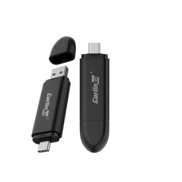 Imagem de CarlinKit Adaptador CarPlay sem fio MINI SE 2025 com fio OEM CarPlay, Plug & Play/conexão automática/para carros de porta dupla USB-A e Tipo-C, suporte para atualização on-line Dongle sem fio