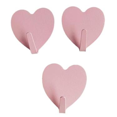 Imagem de 3 ganchos adesivos em forma de coração – Ganchos de parede impermeáveis para cozinhas domésticas, lojas, varandas, cozinhas de restaurantes, hotéis, etc. - Perfeito para pendurar chaves, chapéus