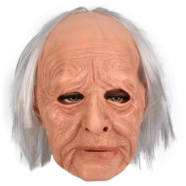 Imagem de Máscara facial completa de látex Cosplay Headgear para avó de cabelos brancos