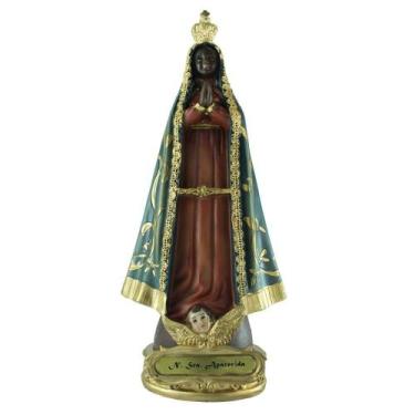Imagem de Imagem Nossa Senhora Aparecida 17cm Acabamento em Resina - SJO Artigos
