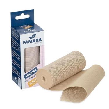 Imagem de Atadura elástica 15cm x 1,30m Alta compressão Bandagem Enfermagem Orto