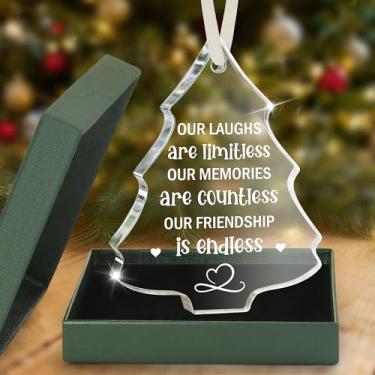 Imagem de Enfeite de amizade infinita, presente Our Laughs are Limitless Memories Countless Friendship Endless Sentimental Christmas Stocking Stuffer for Best Friend Birthday Graduation