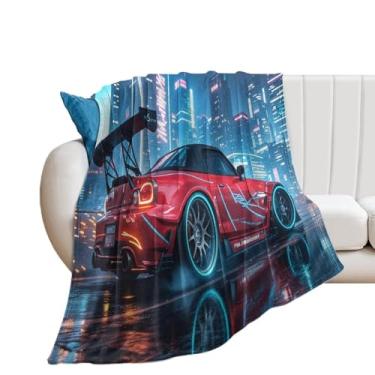 Imagem de HouLaiZhe Cobertor Super Macio Flanela JDM Carro S2000 Neon Cyber Leve Refrigeração Cobertores para Sofá-Cama Cadeira Sofá Carro Viagem ao Ar Livre Leve Quente 127 cm x 178 cm