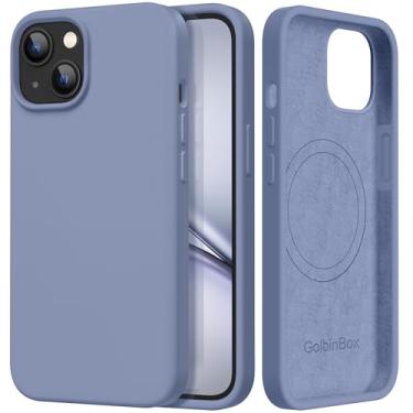 Imagem de GolbinBox Capa magnética para iPhone 15, compatível com MagSafe, [forro de microfibra macio antiarranhões], capa protetora de silicone líquido fino à prova de choque para iPhone 15 de 6,1 polegadas