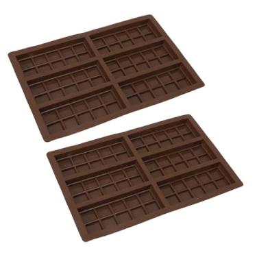 Imagem de 2 moldes de silicone para chocolate | reutilizável e flexível para assar e congelar (-40 °C a 230 °C), design de fácil liberação e economia de espaço (molde de 6 cavidades 17 x 26 cm / 6,7 x 10,2 pol