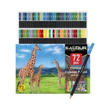 Imagem de Conjunto De Lápis De Cor Premium De 72/120 Cores Com Ponta Macia Quali