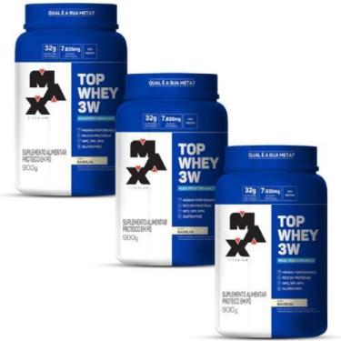 Imagem de Kit 3 X TOP WHEY 3W MAIS PERFORMANCE MAX TITANIUM 900g, Baunilha