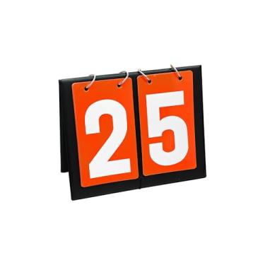 Imagem de pson Flipper de placar de mesa portátil, marcador de pontuação multiesportivo para basquete, tênis, badminton e jogos de mesa (2 dígitos, vermelho)