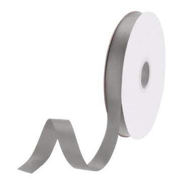 Imagem de DMiotech Fita de cetim de 5/20.3 cm, 50 metros, fita de gorgorão de tecido de dupla face fina para embrulhar o cabelo floral, buquê de flores, cinza escuro