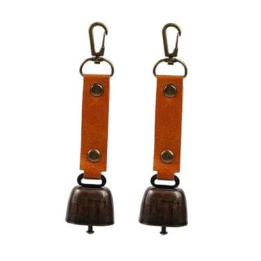Imagem de Generic Conjunto de 2 Sinos Altos para Repelir Ursos, Sinos para Cães, Chaveiro Portátil para Caminhadas, Mochilão e Emergências ao Ar Livre, Marrom