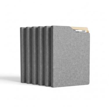 Imagem de Caderno de Anotações Executivo com Capa Dura em Material Reciclável, 80 Folhas Pautadas Bege, Suporte para Caneta, 21,3x14,5cm (5, Cinza)