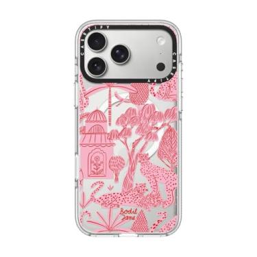Imagem de CASETiFY Capa transparente para iPhone 17 Pro Max [não amarela/Magsafe/2 m. Proteção contra quedas de grau militar 3X] - Cheetah Paradise Pink - Transparente
