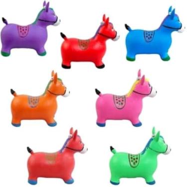 Imagem de Cavalinho Upa Upa de Borracha Pula Pula Colorido com Sons - Menina
