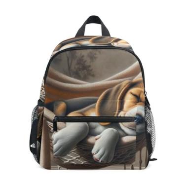 Imagem de GAIGEO Cute Beagle Dog Small Backpack for Kids with Whistle, 2 Bottle Pockets, Lightweight, Kids Travel Backpack 10x4x12 In, for Ages 3-8