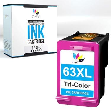 Imagem de CMYi Cartucho de tinta de substituição colorido 63XL para HP DeskJet 3634, 3635, 3636, 3637, 3638, 3639, 1110, 1111, 1112, 2130, 2131, 2132 Envy 4524, 4525, 4526, 4527, 4527, 455. 28, 45 Impressoras