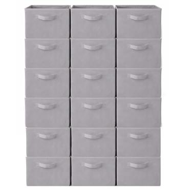 Imagem de Cesto de armazenamento com moldura de metal, grandes cubos de armazenamento de tecido dobráveis para organizar prateleira, organizador de cesta com alças para cobertores, toalhas, lavanderia