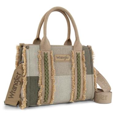 Imagem de Bolsa feminina Wrangler de lona com alça superior com alça de guitarra retrô bolsa de ombro Boho, Bronzeado, One Size