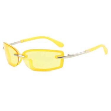 Imagem de Óculos de Sol Metálicos em Cores Candy com Proteção UV400 para Esportes ao Ar Livre, Corrida e Ciclismo, Amarelo