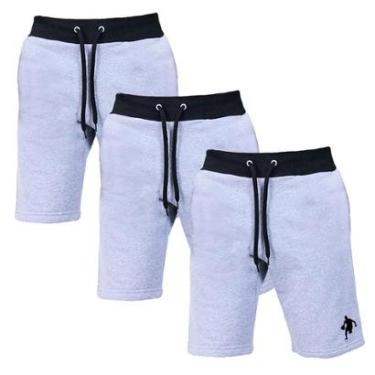 Imagem de Kit 3 Shorts Moletom Plus Size Bermuda Grande Esportes Academia Cor:;Tamanho:G2;Gênero:Masculino-Masculino