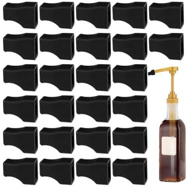Imagem de Pacote com 30 tampas de ponta de bomba de xarope de café, tampa de borracha preta, tampa portátil e prática para bomba de xarope, condimentos de açúcar, garrafa de licor, azeite de oliva, bombas de