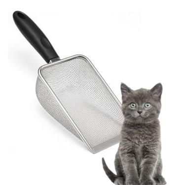 Imagem de Pá Coletora para Areia de Gato - Peneira Higiênica de Pet em Aço Inox - Limpeza Fácil da Caixa de Areia - Durável, Ergonomica - LealShop