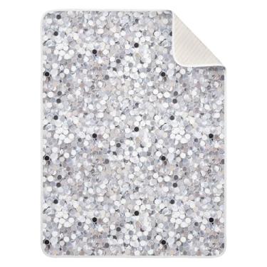 Imagem de Wassud Cobertor de bebê com lantejoulas brancas para meninos e meninas, cobertor para recém-nascidos, cobertores macios para bebês 76 x 101 cm