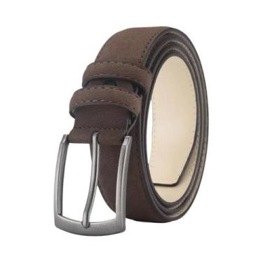 Imagem de Cinto De Camurça Masculino Tamanho Grande Com Fivela De Liga Retro, Pr