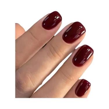 Imagem de Conjunto De Unhas Postiças Quadradas Pretas Médias 24 Peças Com Alta S