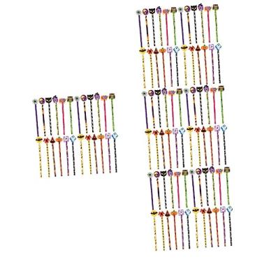 Imagem de Canetas de gel de Halloween Canetas de gel de Halloween 48 unidades de terno de Halloween Prêmios em massa para Halloween Canetas de gel de Halloween em madeira Suprimentos para festas com borrachas p