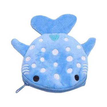 Imagem de Carteira De Moedas De Pelúcia De Tubarão Com Desenho Animado Fofo Para