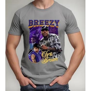 Imagem de Camiseta Camisa de Algodão Adulto Masculina Feminina  Cantor Chris Bro