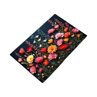 Imagem de Tapete De Entrada 3D Floral Colorido Antiderrapante Protetor De Piso I