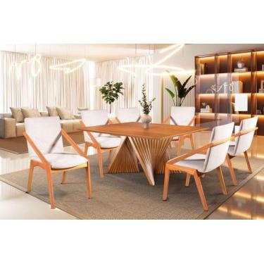 Imagem de Sala de Jantar Madeira Maciça 6 Cadeiras Topázio Harmonia - Harmonia S
