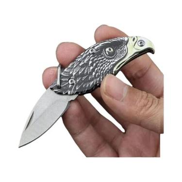 Imagem de Canivete Mini Pocket Eagle Head, Faca Dobrável EDC, Gadget Compacto Pa