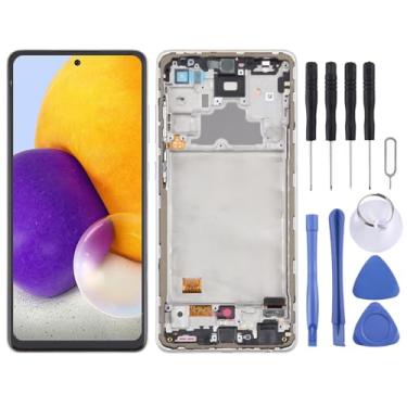 Imagem de Hiregolish Peças de reparo de tela, para Samsung Galaxy A72 4G SM-A725 6,4 polegadas OLED LCD digitalizador de tela conjunto completo com moldura, conjunto de substituição de tela com kits de reparo