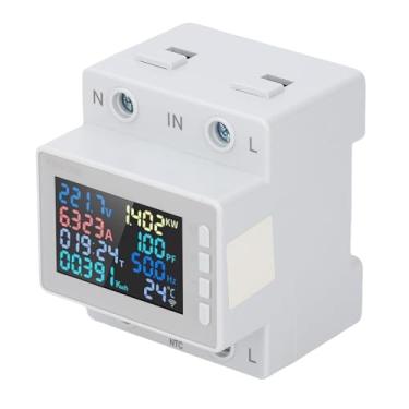 Imagem de Garosa Medidor de Eletricidade Monofásico, Material ABS Com Display LCD Colorido, Monitor de Tensão e Corrente Com Controle de Smartphone para Gerenciamento de Energia Residencial