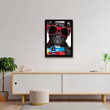 Imagem de Quadro Decorativo Bulldog Francês Férias 34x23Cm