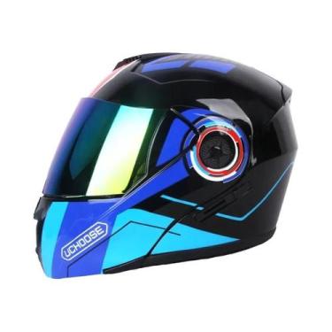 Imagem de Capacete De Motocicleta Unissex 2024, Capacete Modular Com Lente Dupla