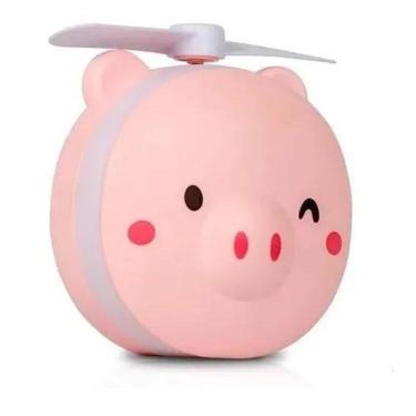 Imagem de Mini Ventilador Espelho Led Maquiagem Portátil Recarregável