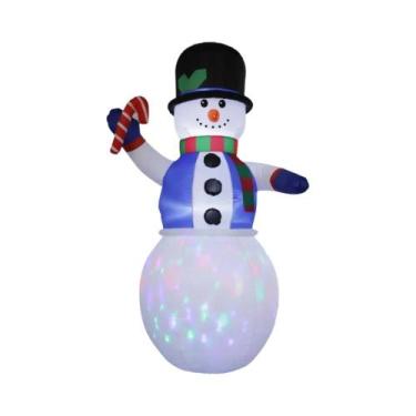 Imagem de Boneco De Neve Inflável Iluminado Por LED Para Decoração De Natal E An