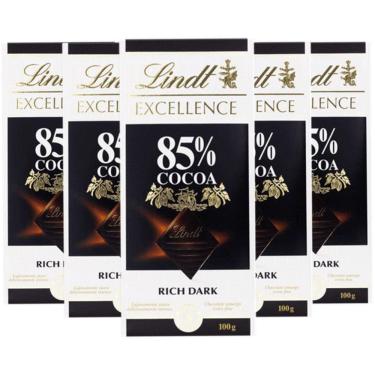 Imagem de Kit Com 5Un Chocolate Suiço Lindt Excellence 85% Dark 100G