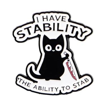 Imagem de Broche De Esmalte Gato Cartoon, Emblemas De Lapela De Metal De Animais