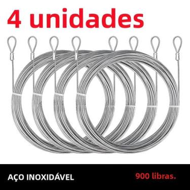 Imagem de Cabo De Aço Inoxidável 304 De 2M, 4 Peças, 2mm De Diâmetro, À Prova De