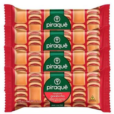 Imagem de Biscoito Piraquê Roladinho Recheado de Goiabinha 75g-Kit 5un, Chocolat