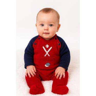 Imagem de Macacão Bebê Futebol Americano vermelho azul escuro - Estylo Baby, Ver