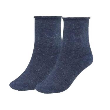 Imagem de Meia Adulto Lupo Sportwear Sem Punho Mescla Jeans - 1275-01, Azul, 37/