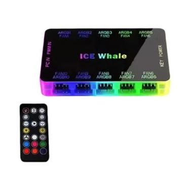 Imagem de Hub De Ventiladores ARGB PWM De 10 Portas Com Controle Remoto E Interf