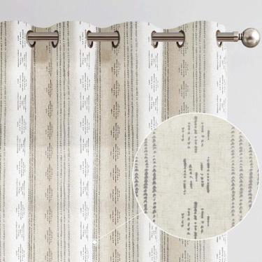 Imagem de Cortinas jinchan Boho Linen Blend 230 cm de comprimento, 2 painéis, ci