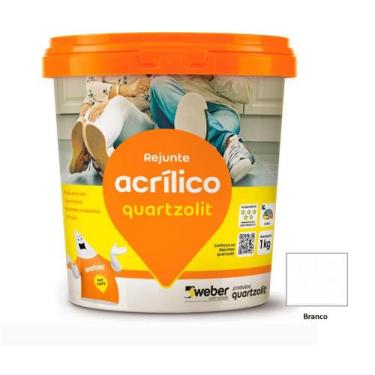 Imagem de Rejunte Acrílico Pronto p/uso 1kg Quartzolit Diversas cores, Branco