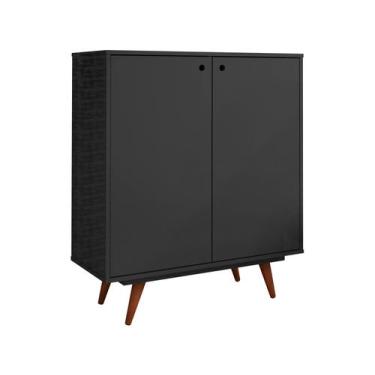 Imagem de Sapateira Retro 50 2 Portas 10 Prateleiras Preto - Olivar Móveis, Pret